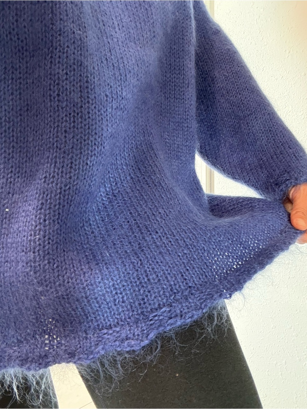 Esprit Vintage Women's Mohair-Blend Scoop Neck Sweater - Periwinkle